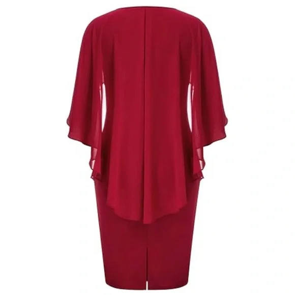 🎉 HP 🎉 Hanna Nikole Maroon Pencil Style Cocktail Dress - Picture 7 of 10